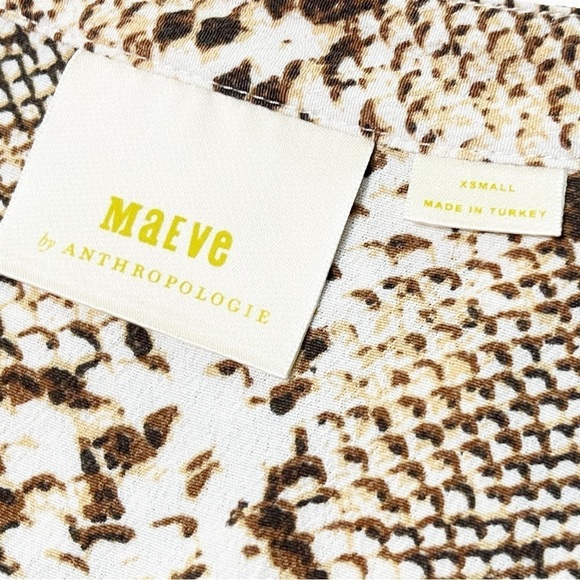 Anthropologie Maeve Juno Printed‎ Dress XS reptile snake neutral beige snakeskin - Picture 7 of 14